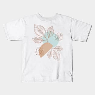 Abstract Shapes Warm Toned Neutral Boho Design Kids T-Shirt